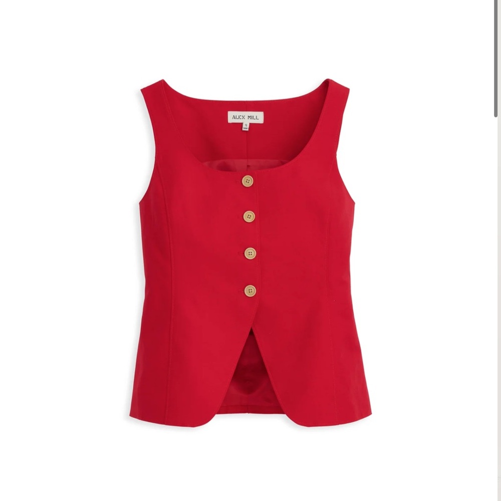 Alex Mill Women's Red Button-Front Vest